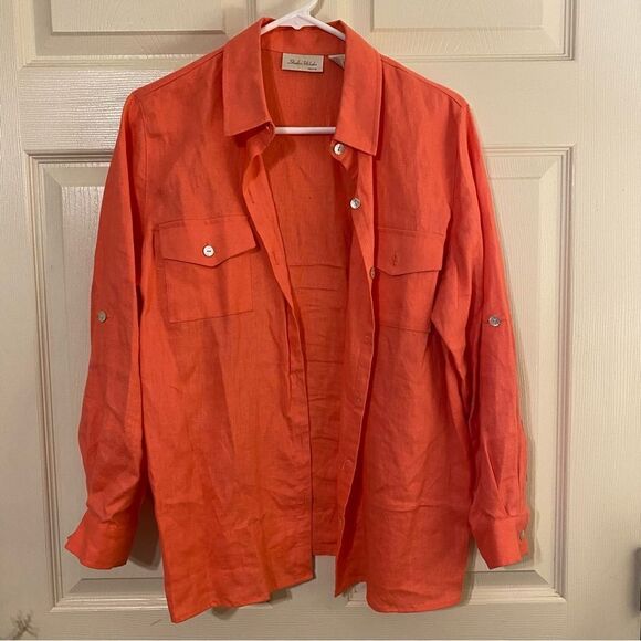 Studio Works Womens  Linen-Blend Shacket - Picture 1 of 5